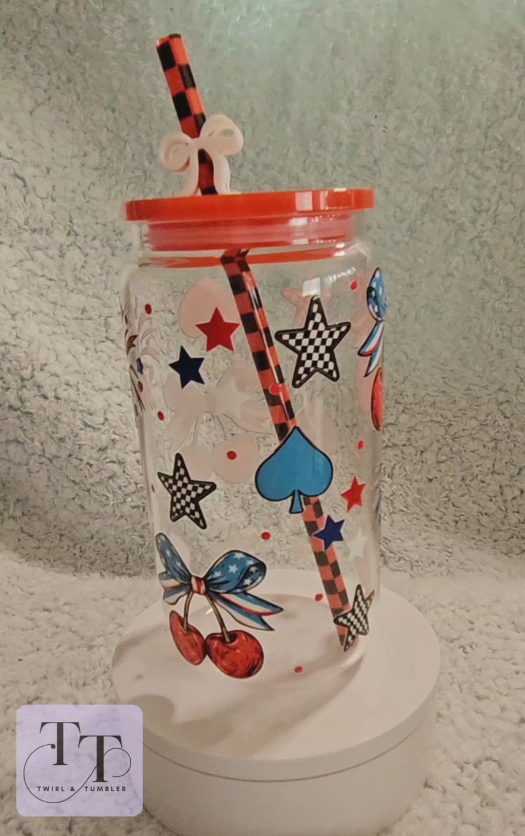 Patriotic Cherries 16oz Tumbler
