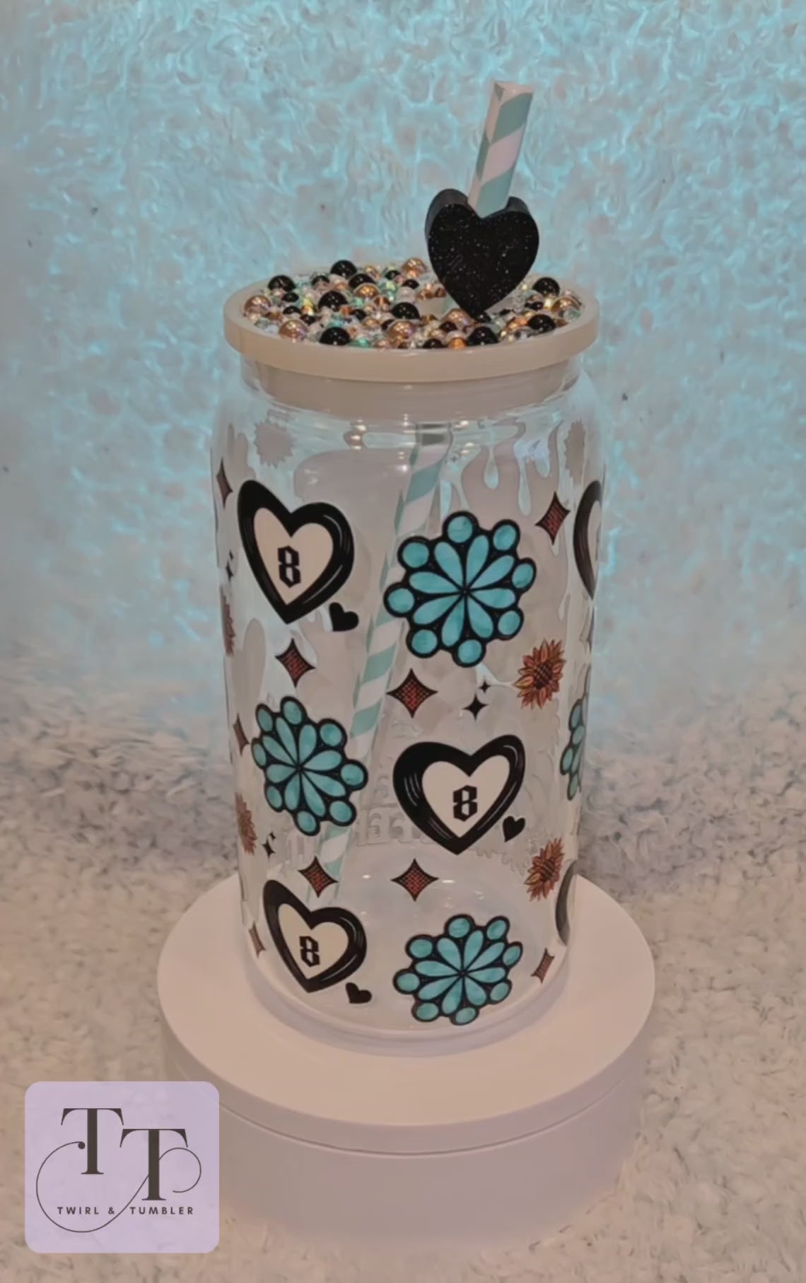 "Brewed Different" 16oz UV DTF Tumbler with Bling Lid