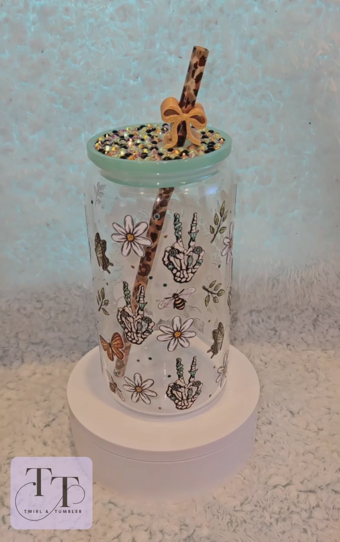 "Do No Harm, But Take No Bull" 16oz Tumbler with Bling Lid